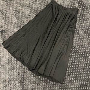 Zara Pleated Satin Effect Black Skirt